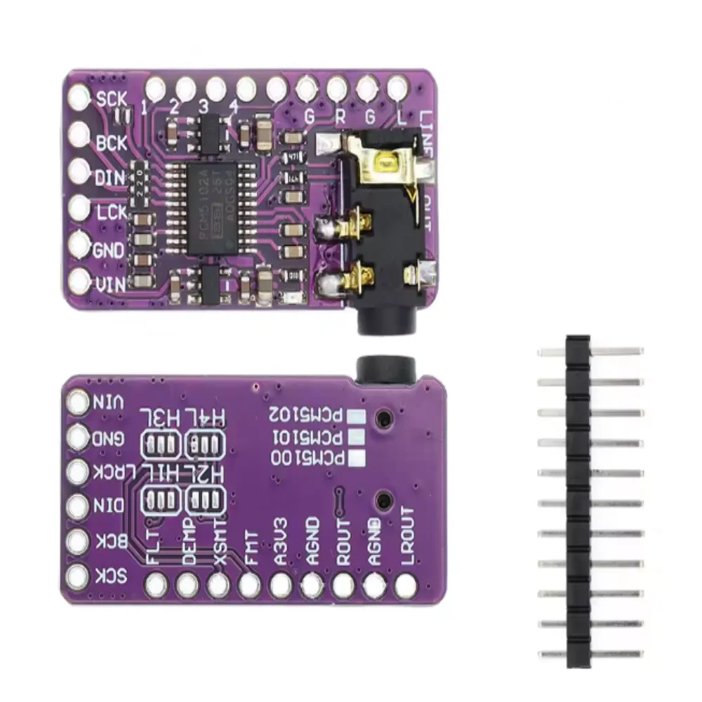 PCM5102 Interface 5V PCM5102A DAC Decoder Player Module For Raspberry Pi I2S pHAT Format Board Digital Audio Board