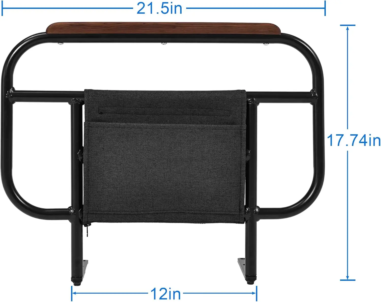 Trilhos laterais de cama para base de cama ajustável, Pull Up Assist, Ajuste apenas base de madeira, Colchão sob 12 polegadas, Conjunto de 2