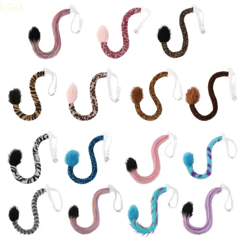 

E56A Faux Furs Wolf Cats Foxes Therians Tail Animal Tail Cosplay Halloween Christmas Party Costume Dog Cats Foxes Tail Toy