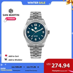 San Martin Men's Watch PT5000 38mm Explore Climbing Sport Couple Wristwatch Automatic Mechanical Luminous Waterproof 100m SN0107