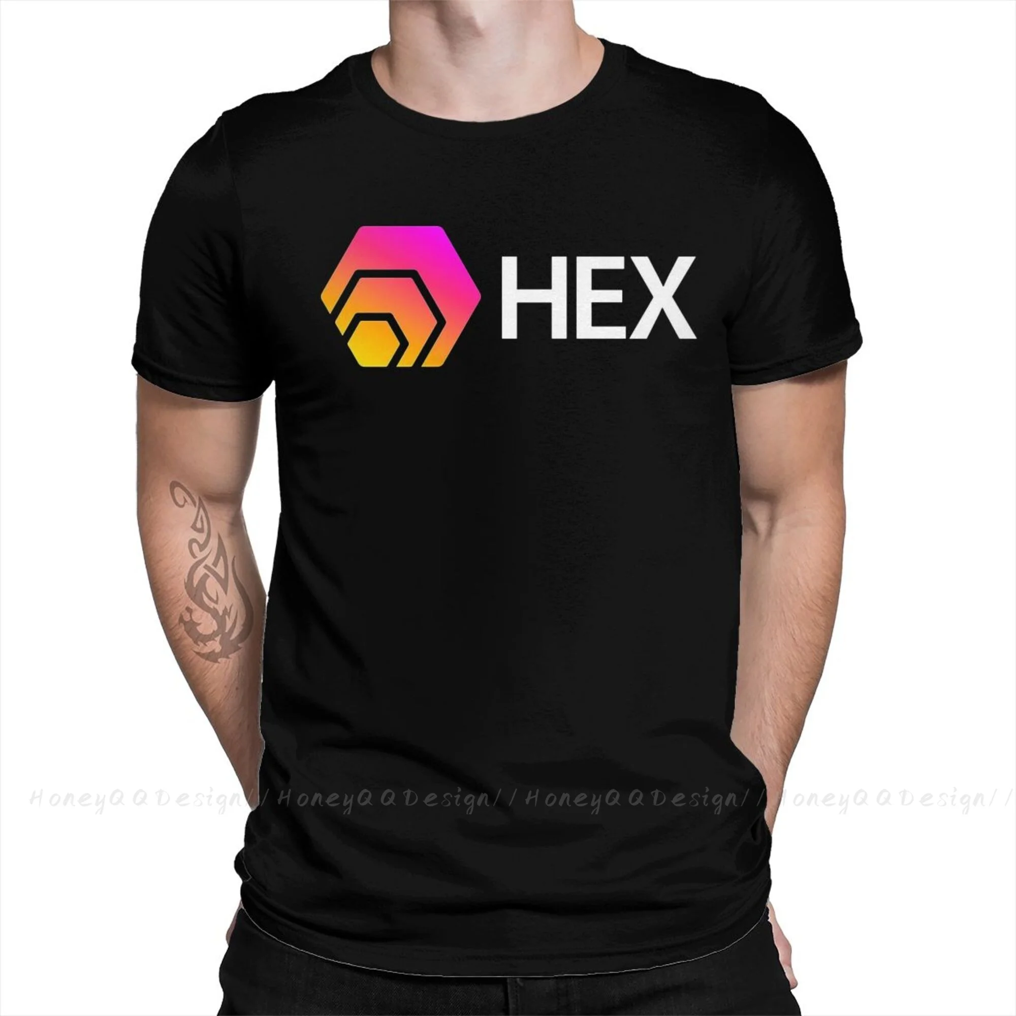 HEX Crypto Hexagon Fashion TShirt Design Cotton Shirt Men Unisex T-Shirt Oversize Adult Plus Size