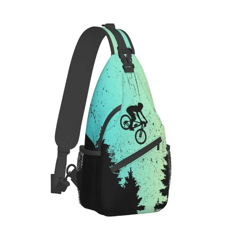 Cool Mountain Biker Bike Crossbody Sling Backpack Men MTB Bicycle Shoulder Chest Bag for Travel Cycling