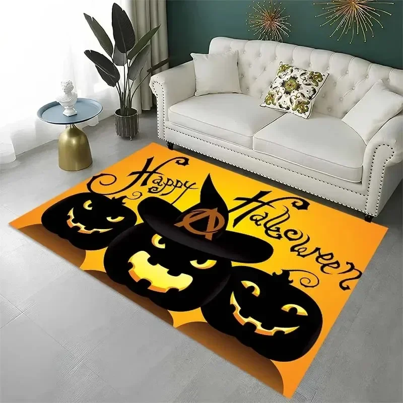 

Halloween Pumpkin Carpet Living Room Bedroom Home Decorative Floor Mat Garden Kitchen Bathroom Anti-slip Mat Birthday Gift