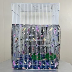 Bird Cage Cover Dustproof Birdseed Net Seed Catcher Nylon Mesh Birdseed Net Guard For Bird Cage Stars /Solid Color