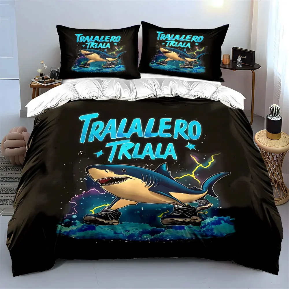 

"Shark Graphic Art Decoration Set" Bedding Set with 1 Duvet Cover 2 Pillowcases Single Double King Queen, Gift