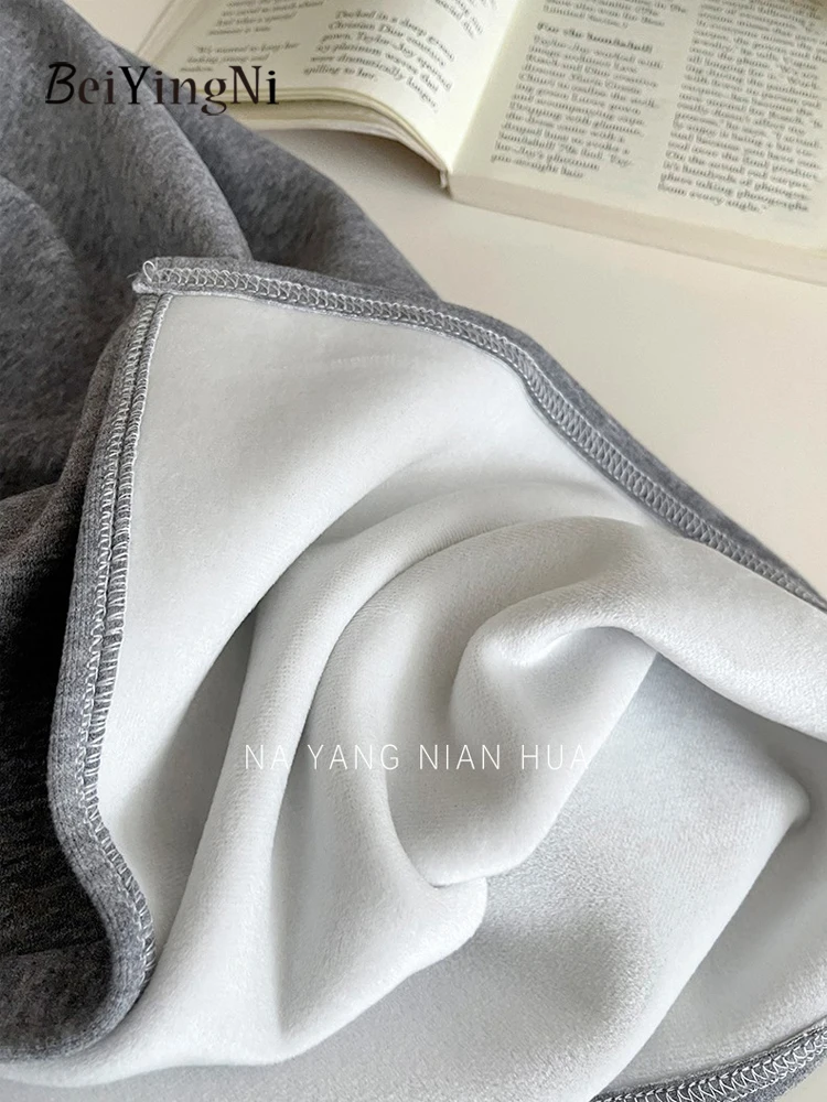 Beiyingni 2025 Korean Straight Midi Skirt Women Cashmere Drawstring Split Pack Hip A-line Long Skirts Ladies Solid Color Faldas