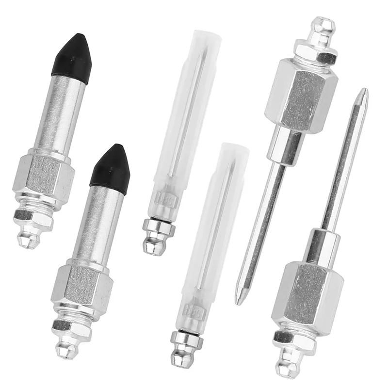 B60A 6Pcs Grease Needle Accessory Set Grease Injector Needle Tip Fitting Coupler For Small And Confined Spaces