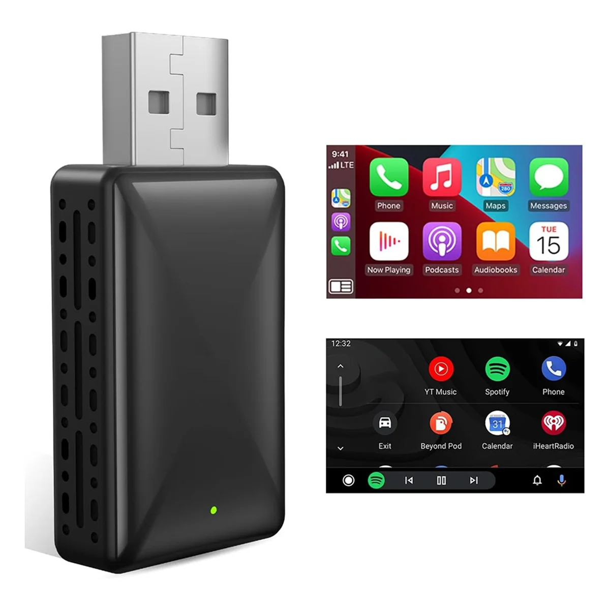 Androidカーラジオ,2 in 1アダプター,ワイヤレスカードングル