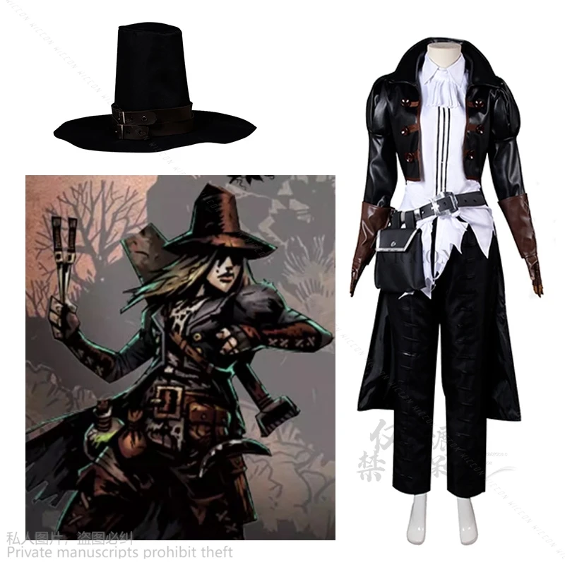 Anime Game Darkest Dungeon Cosplay Costume Grave Robber Role Play Woman Man High Quality Clothes Halloween Party Hat Set Lolita