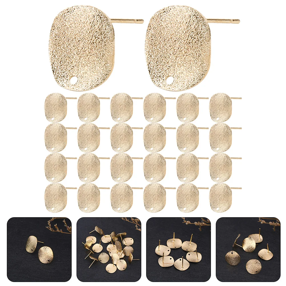 30Pcs Alloy Round Earring Base Blanks Easy DIY Earring Posts Jewelry Making Materials Lightweight Durable for Handmade Jewelry