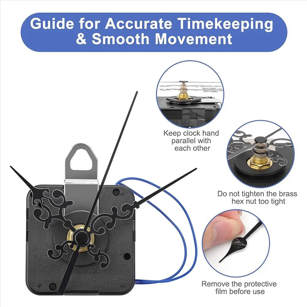 MALL Chiming Clock Mechanism Replacement,with Chime Melody Hour Trigger and 3 Set Hands for Vintage Grandpa Clock Repair Part
