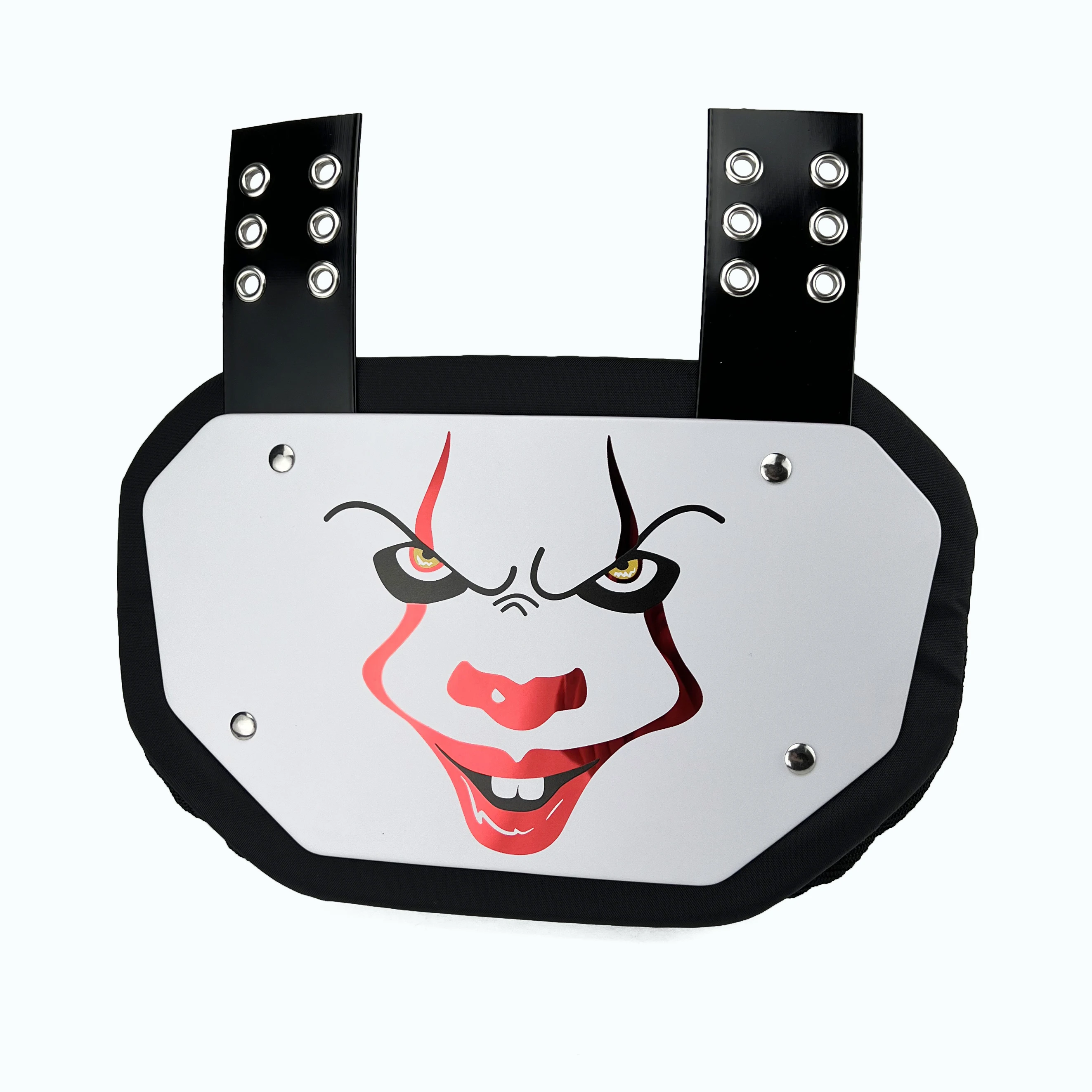 Brand New Joker Football Back Plates with Hardware Clown Rugby Low Back Pads Flap Protect Chrome Backplates