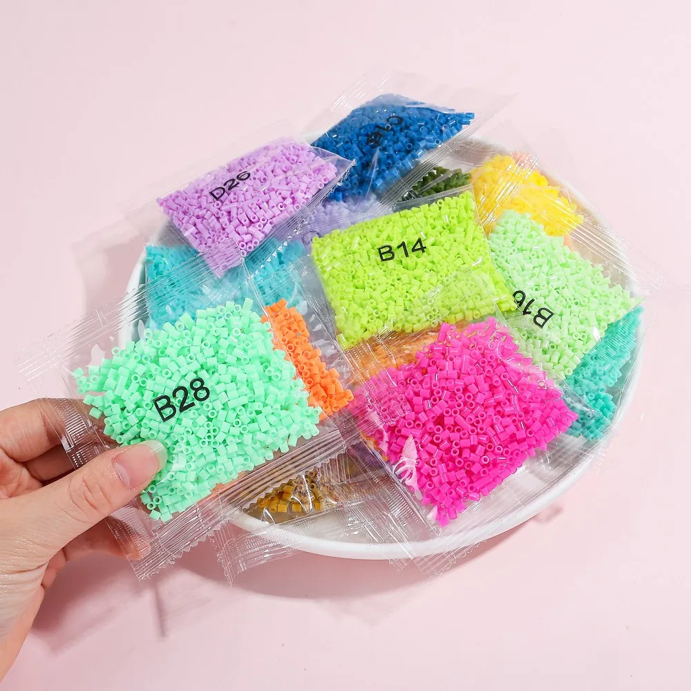 1000pcs Pink Series Perler Mard Bean Fusion Bean 2.6mm DIY material bag Gifts Desktop Ornament Decoration Handicraft keychain