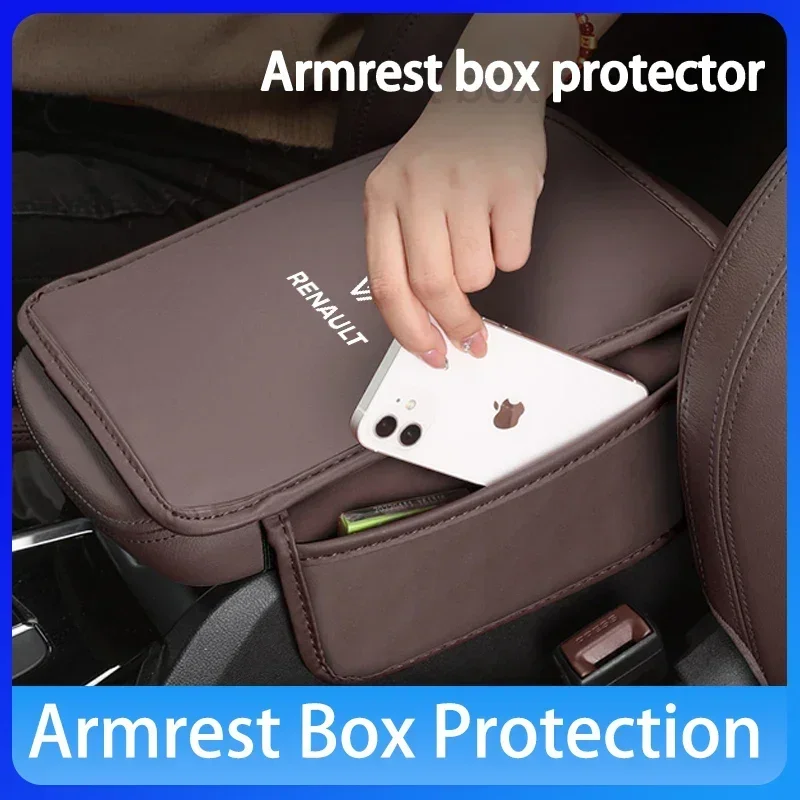 

Car Armrest Mat Center Console Leather Protection Cushion For Renault Megane 2 3 Clio 4 Captur Kadjar Fluence Durable