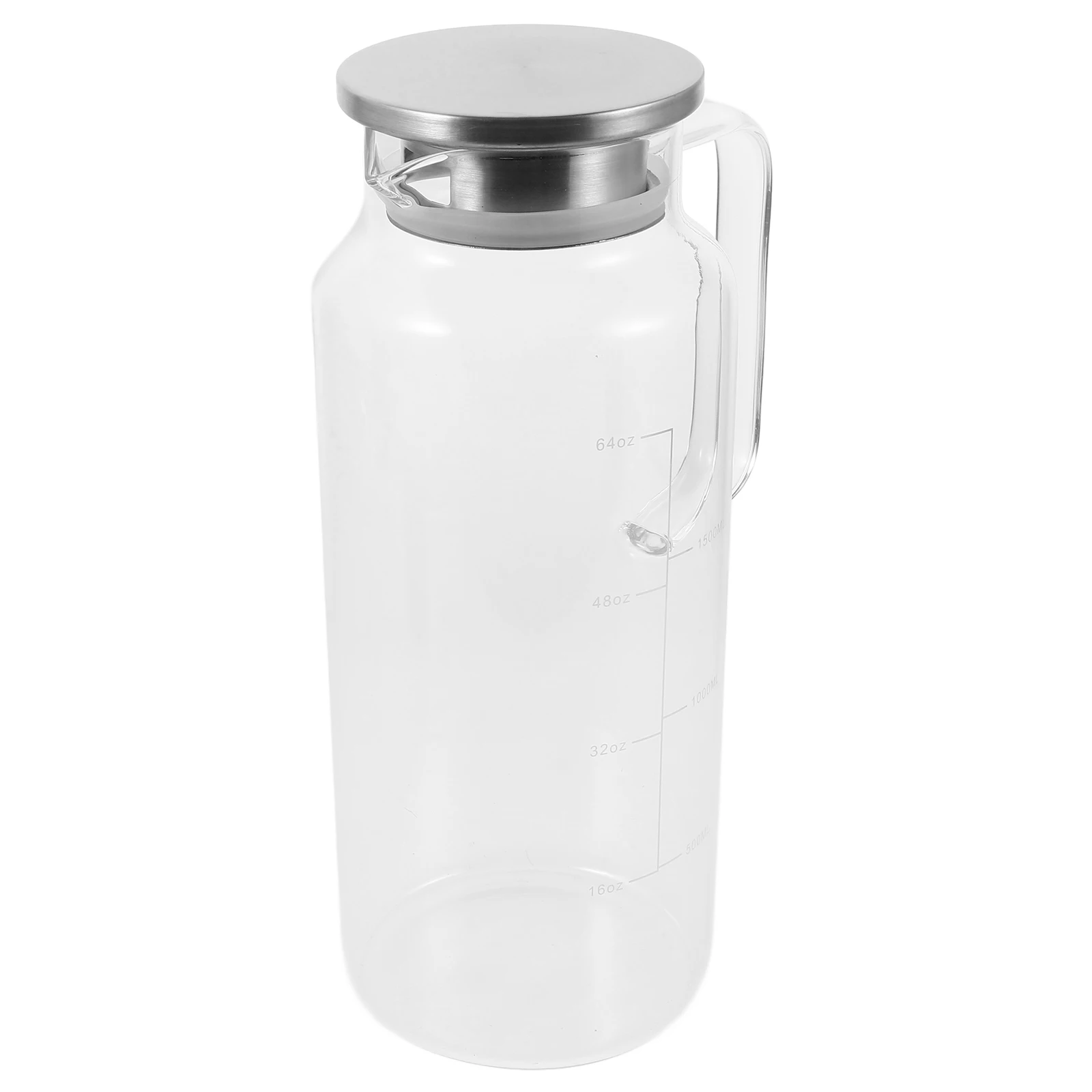 

Glass Water Pitcher with Lid and Spout Large Capacity Clear for Iced Tea Hot Water Juice Beverage Storage in Fridge