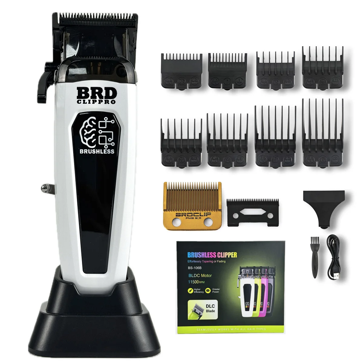 BRDCLIP 7500 RPM Borstelloze Motor Professionele Tondeuse Kapper Haar Snijmachine Kit Salon Tondeuse voor Mannen 106 078