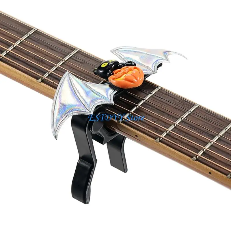 g6de-bat-guitar-capo-with-wing-pumpkin-decor-horror-accessory-for-guitar