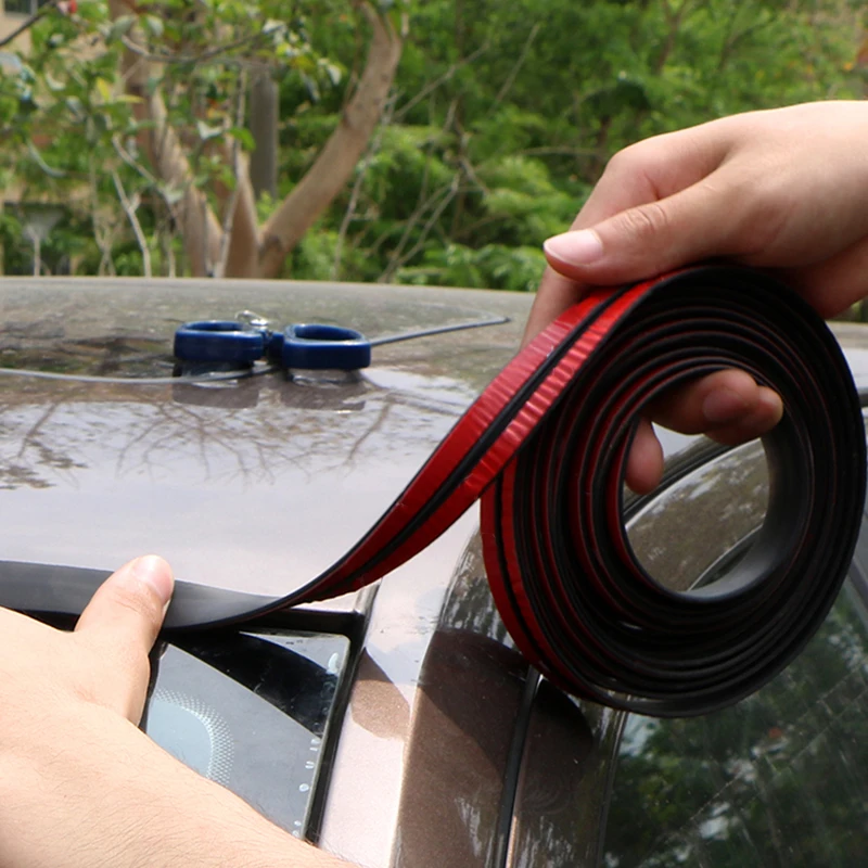 5M Car Window Rubber Sealing Strips Sticker Roof Windshield Edge Protector Sound Dust Proof 14/19mm Car Accessories