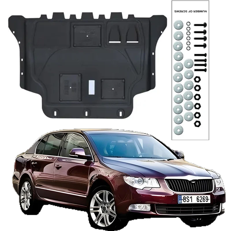 

Under Engine Guard Splash Shield Mud Fender Cover Plate Fender Mudguard Protector For SKODA Superb 2010-2013 1.4T 1.8T Car Black