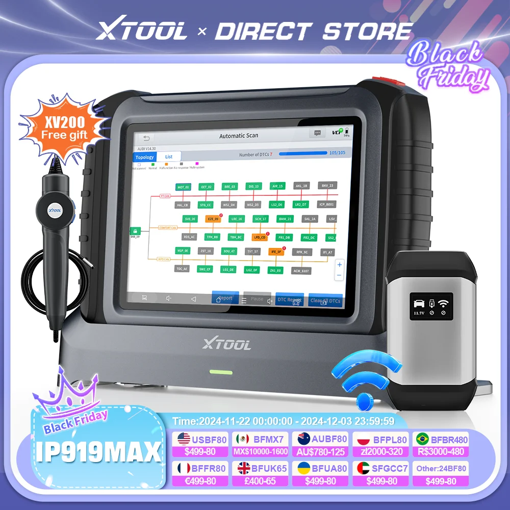 XTOOL InPlus IP919 MAX J2534 ECU Programming Tools For Benz For BMW Bluetooth Diagnostic Scanner 42+ Services 3-Year Free Update