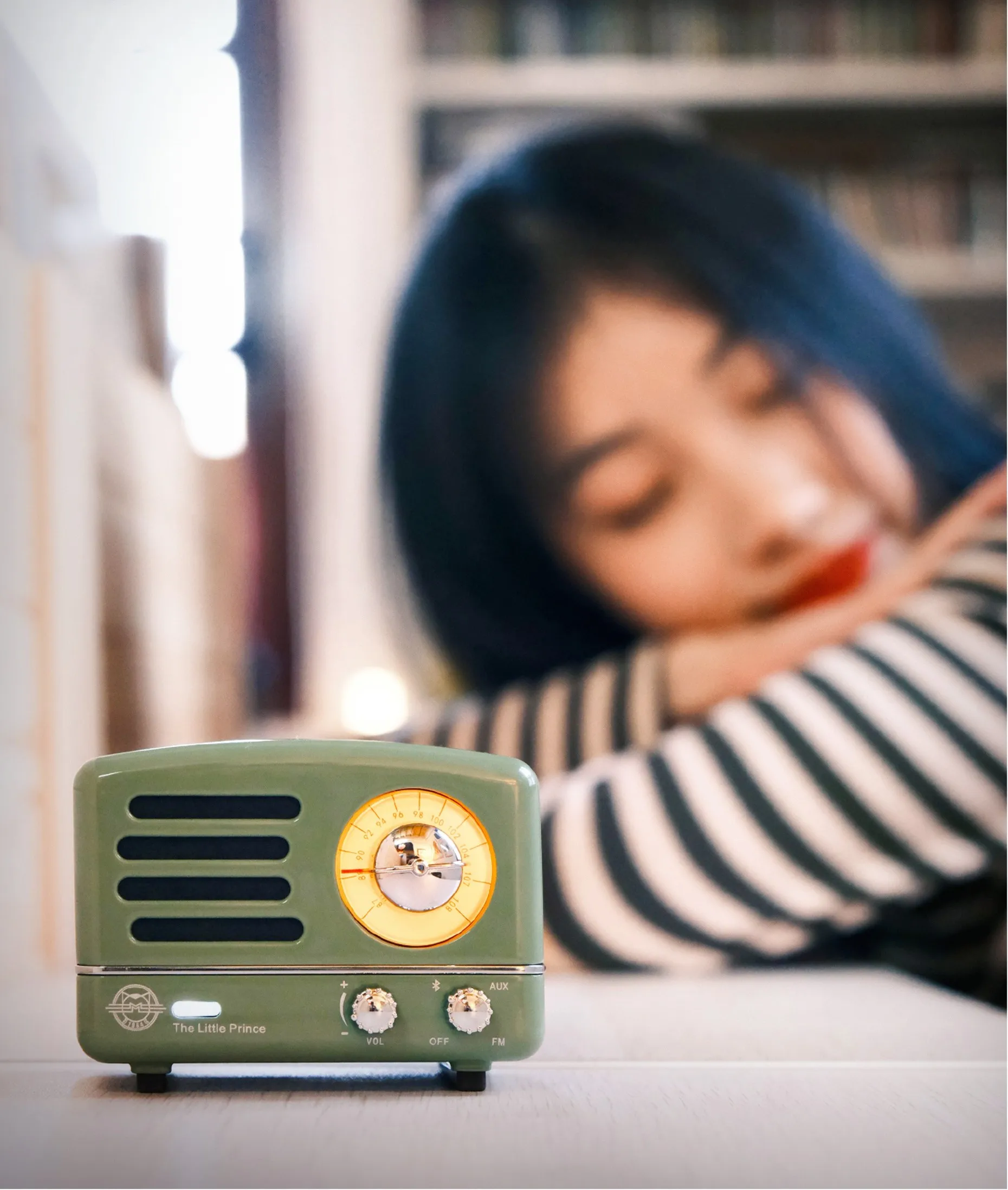 MUZEN Little Prince OTR Green Speaker FM Radio Retro Bluetooth Wireless Music Metal Player MW-2A Gift Box