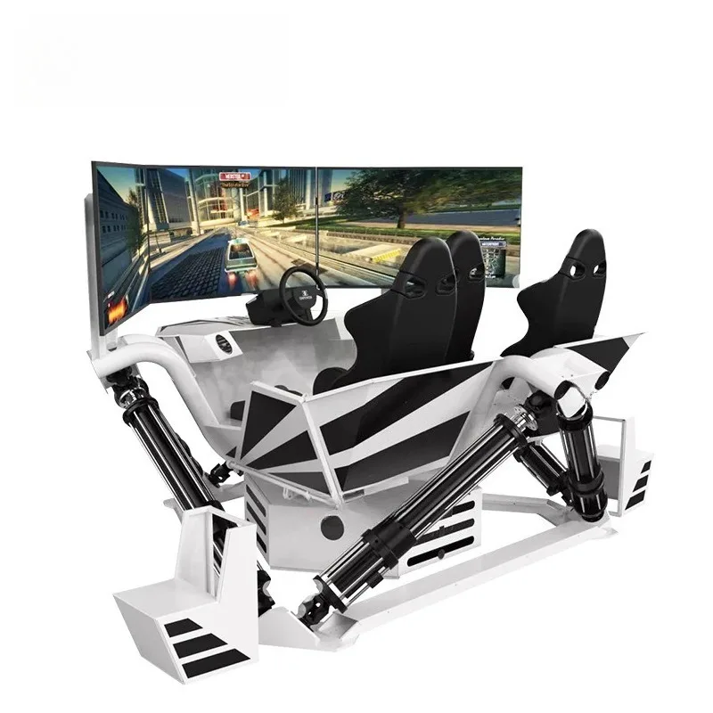 Virtual reality VR car simulation driving six degrees of freedom motion platform