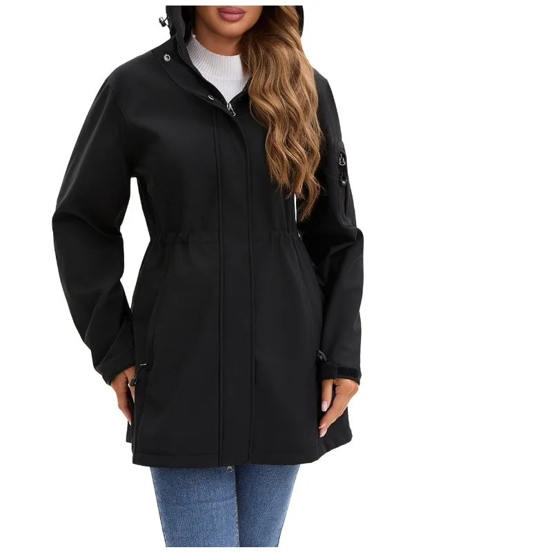 نمط جديد مقنع متعدد الجيوب المرأة الخريف والشتاء ملابس خارجية مبطنة بالصوف للنساء #1