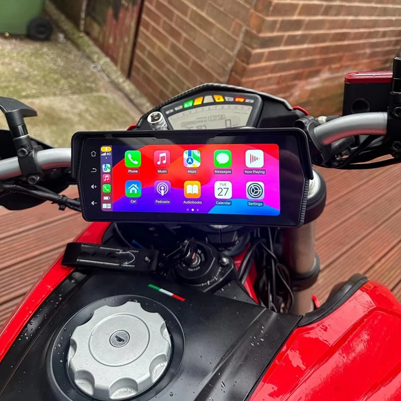 

Portable 6.86 Inch Motorcycle DVR Wireless Carplay Android Auto Screen GPS Display Monitor Dual AHD Cameras