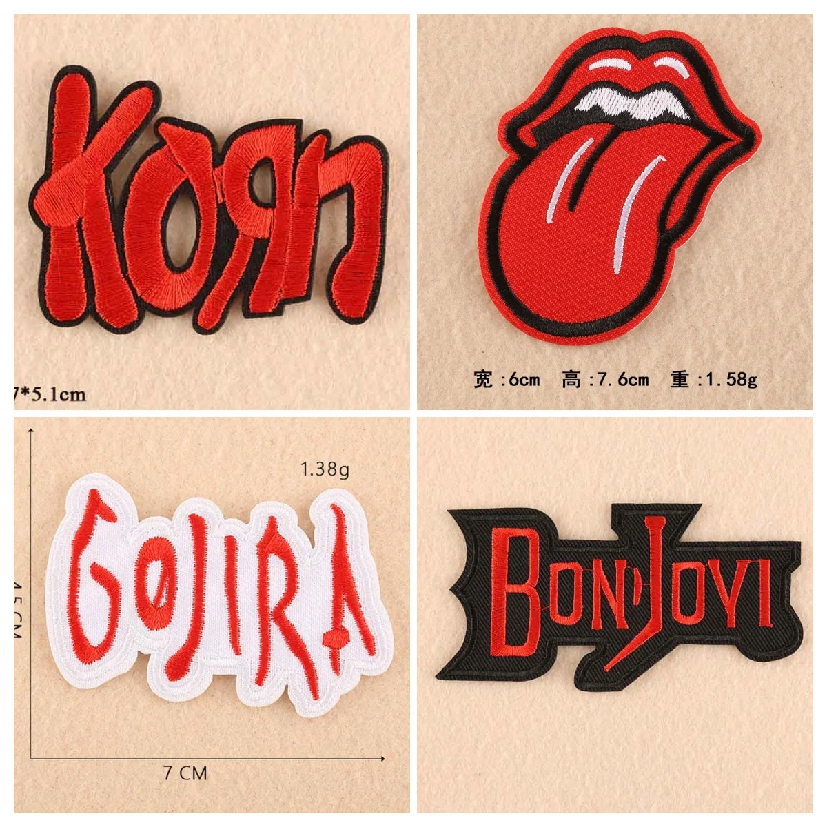 Red Series Rock And Roll Music Band Iron on Novelty Embroidered Clothes Patch For Clothing Boys Man Girl Punk Patch