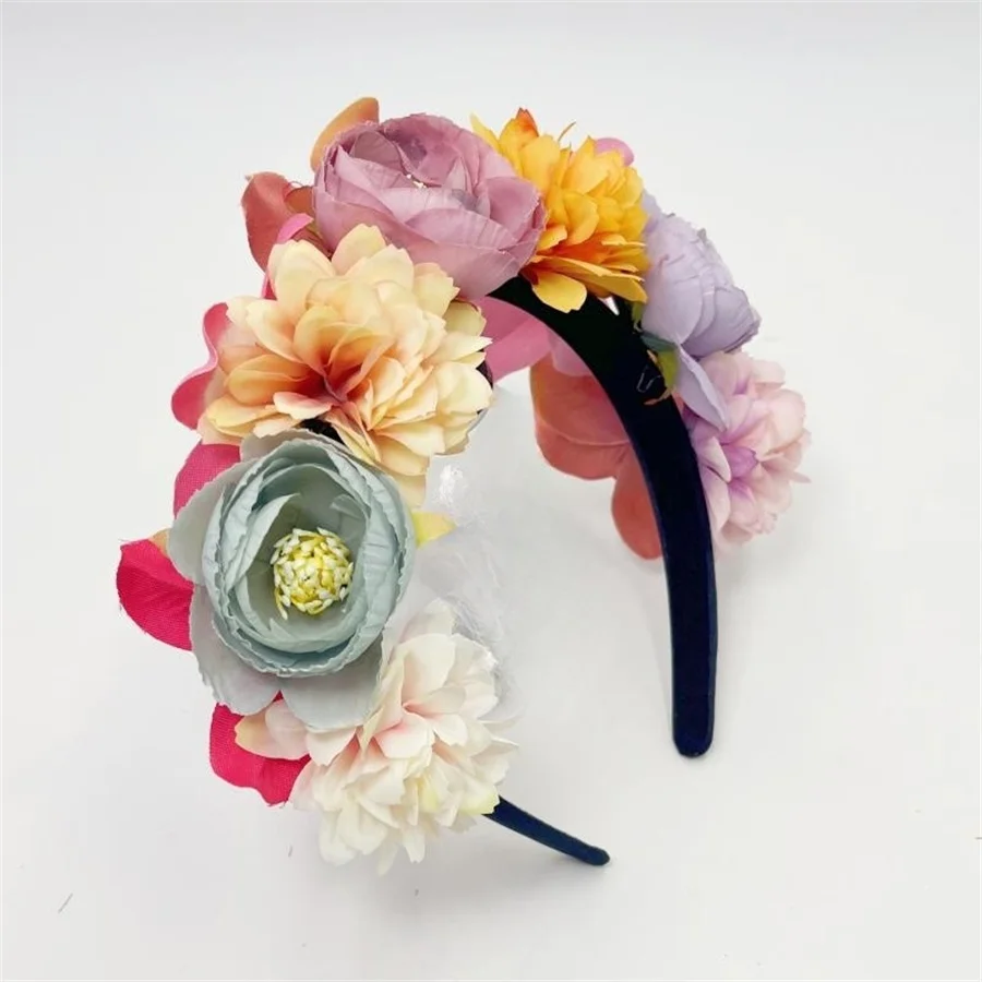 New Butterfly Women\'s Fashion High End Colorful Rose Headband Headdress Bride\'s Hair Crown Travel Beach Wedding Festival Gift