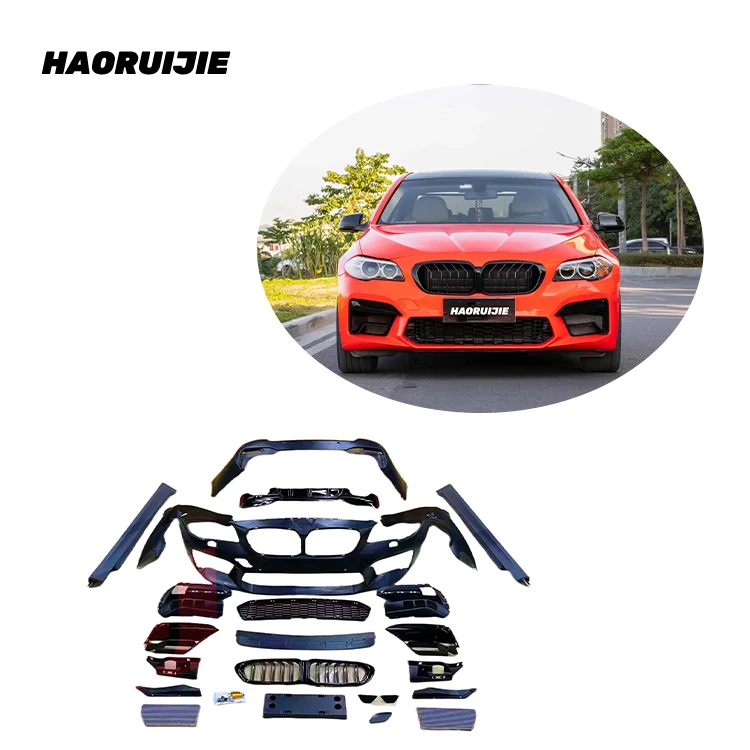 

Car Bumpers for 2009+ BMW 5 Series F10 F18 Upgrade 2021 M5 Front Rear Car Bumpers PP Grilles LED Fenders Side Skirt Diffuser