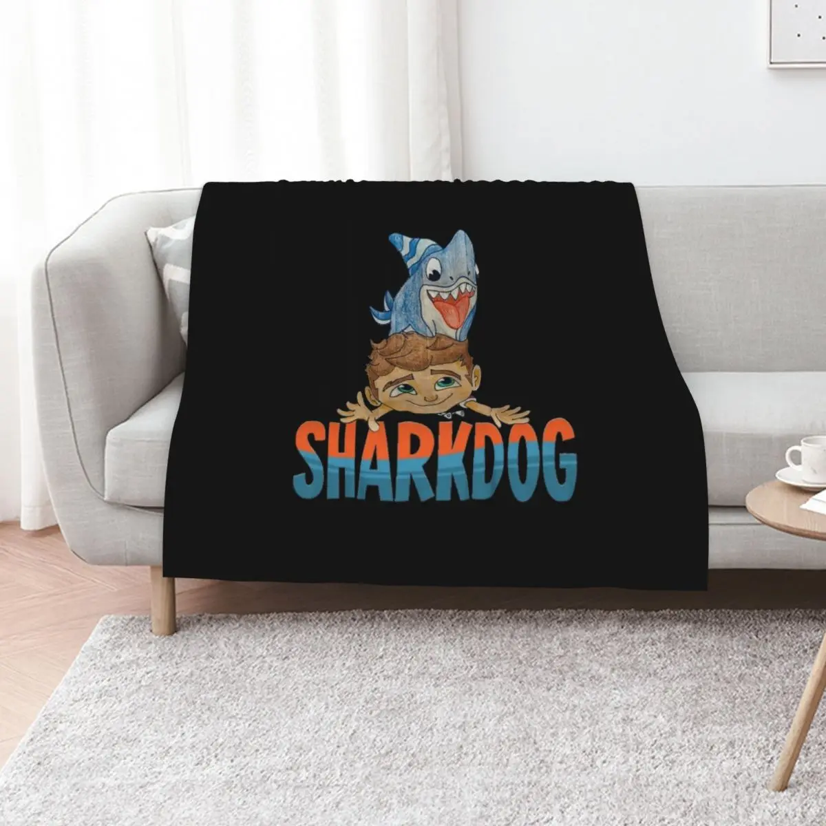 sharkdog Throw Blanket funny gift Luxury Designer Soft Plush Plaid Summer Tourist Heavy Blankets