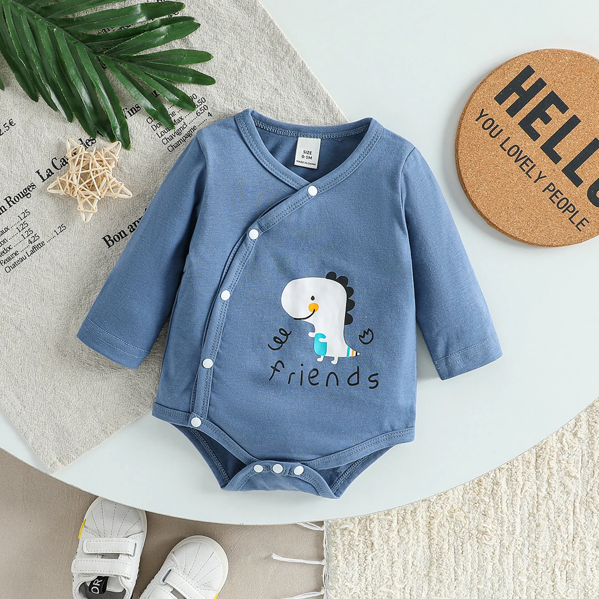 Baby  Boys/ Girls Cartoon Long Sleeve Rompers Cotton Unisex All Seasons Cute Bodysuits Infant Outfit Soft Comfort For Newborn