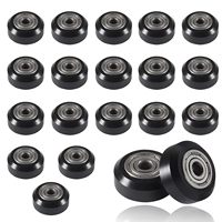 20PCS 3D Printer Wheel Plastic Black Pulley Linear Bearing Passive Round Wheel for Creality Ender 3,Ender 3 Pro,Ender 5,CR-10