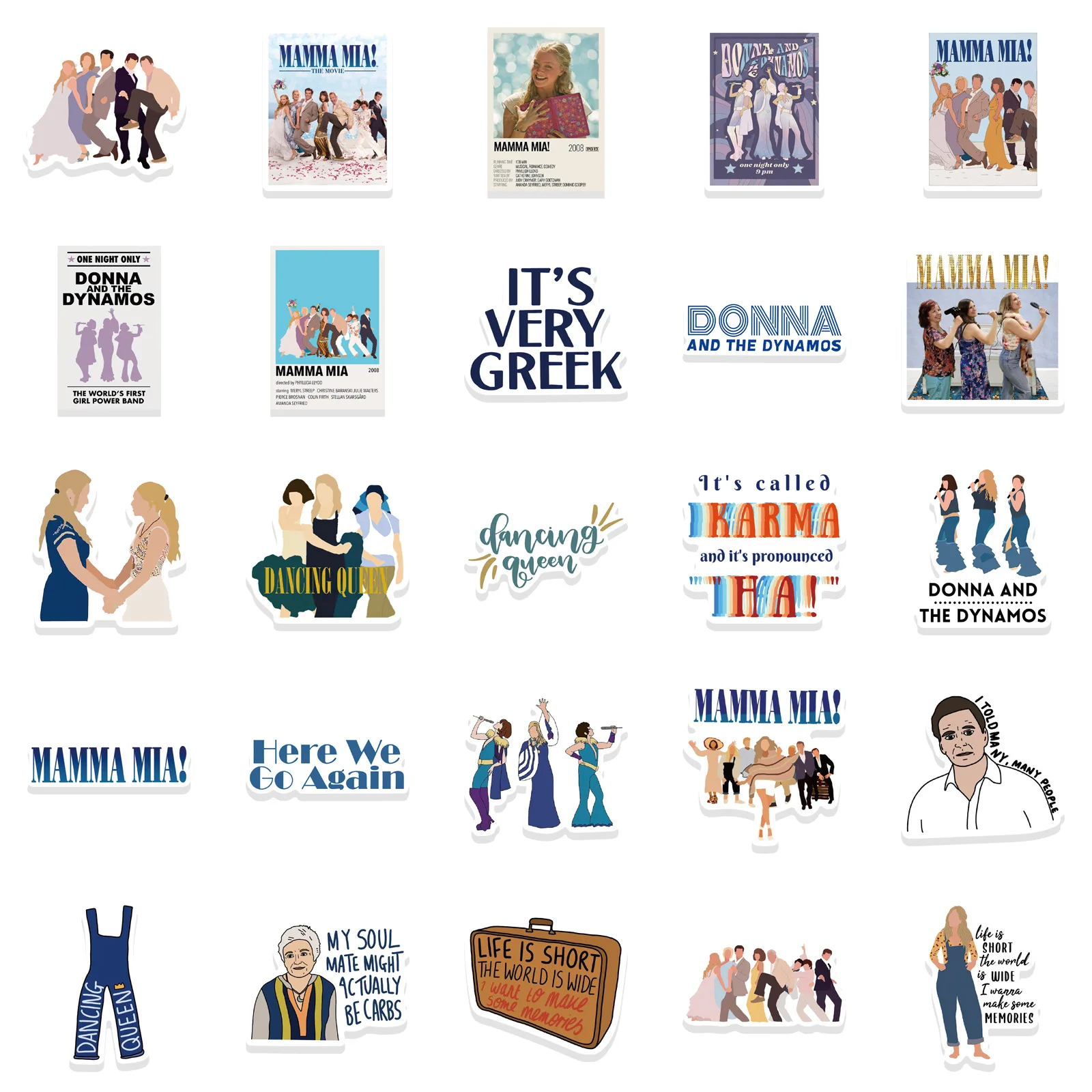 10/30/50PCS Mamma Mia! Musical Movie Sticker Graffiti Decals for Laptop Luggage Skateboard Car Classic Sticker for Teenager Toy