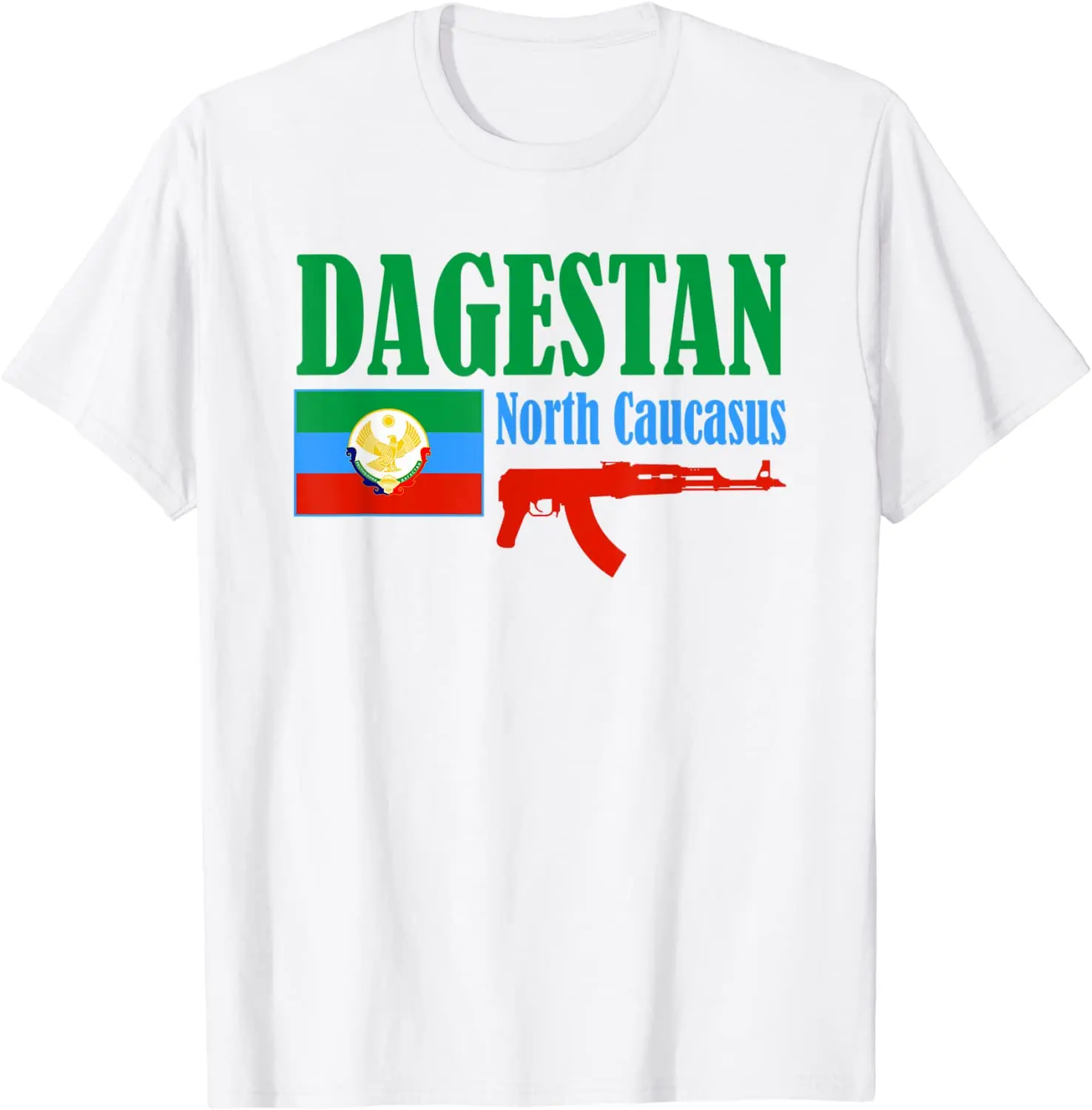 Dagestan Flag Proud Fighter T-Shirt. Summer High Quality Cotton Short Sleeve O-Neck Mens T Shirt New S-3XL