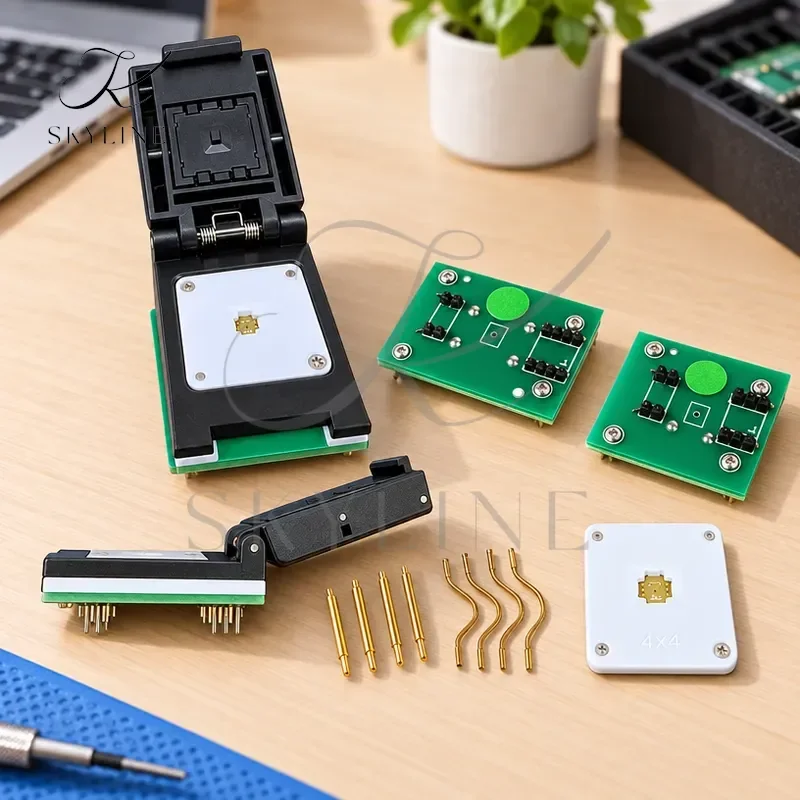 QFN8 WSON8 USON8 DFN8 2X3 4X3 Or 4X4 IC Socket Universal Adapter For SPI NAND NOR Flash With High End Spring Probe