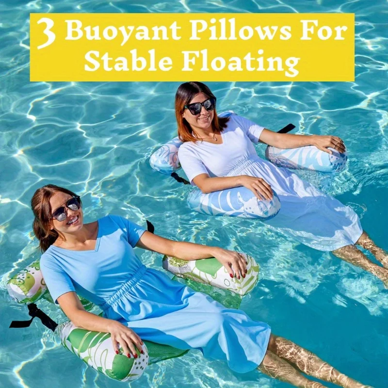 JOYFY 2er-Pack Erwachsenen-Poolliegen Schwimmende Liegestühle für Pool Strand See Ultimative Wasser-Entspannung Poolstuhl Aufblasbare Spielzeuge