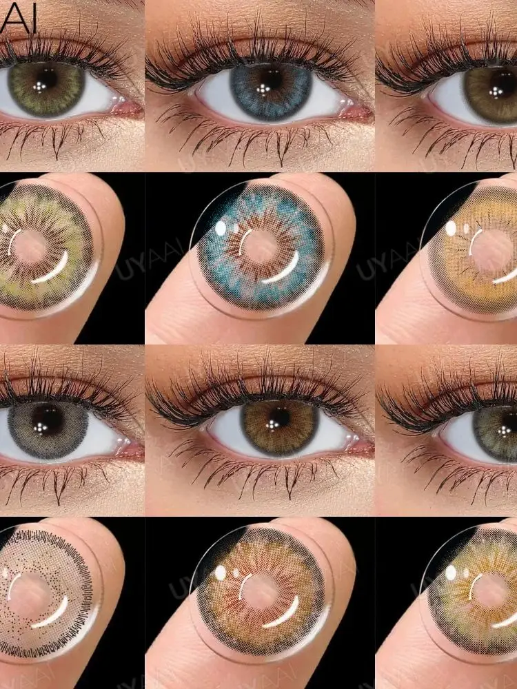 UYAAI Cleopatra-Serie NEU Farbige Schüler Make-up Grüne Kontaktlinsen Schönheit Frauen Farbige Schüler Kosmetik Braun Natürliche Schüler