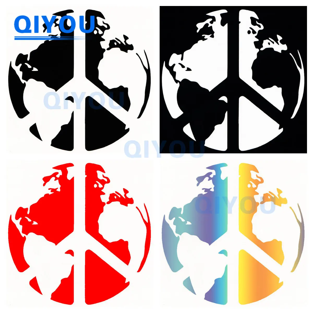 Personalized Body Decoration WORLD PEACE ON EARTH Car Stickers for Die-cut PVC Decal Used for Car Body Windshield Pull Rod Boxes