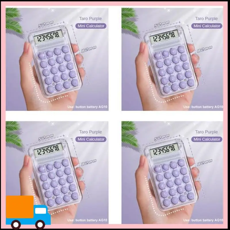 Professional-8 Digits Display Silence Widescreen Mini Calculator Students Portable Transparent Electronic Calculator Daily Use