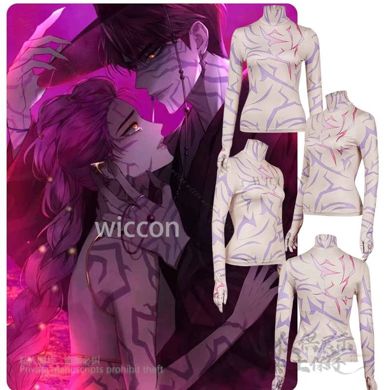 

Rumi Jinu Kpop Cosplay Costume Jumpsuit Disguise Demon Hunters Stripes Suit Top Women Men Top Shorts Outfits Halloween Party