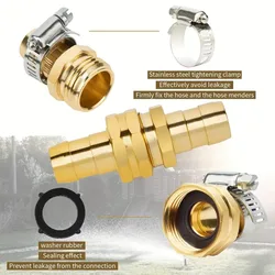 1sets 3/4 GHT Male To 1/2 NPT Male Solid Brass Garden Hose Fittings Connectors Adapter Heavy Duty Repair Faucet Leader Coupler