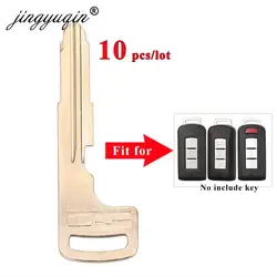 Jingyuqin-llave de emergencia de entrada remota sin llave inteligente, para Mitsubishi Lancer Outlander ASX Eclipse Galant, hoja sin cortar, 10 Uds.