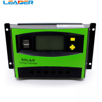 LEADER 20A-60A 12/24V MPPT LCD Display Solar PV Charge Regulators PWM Solar Charger Controller Dual USB Solar Charge Controller