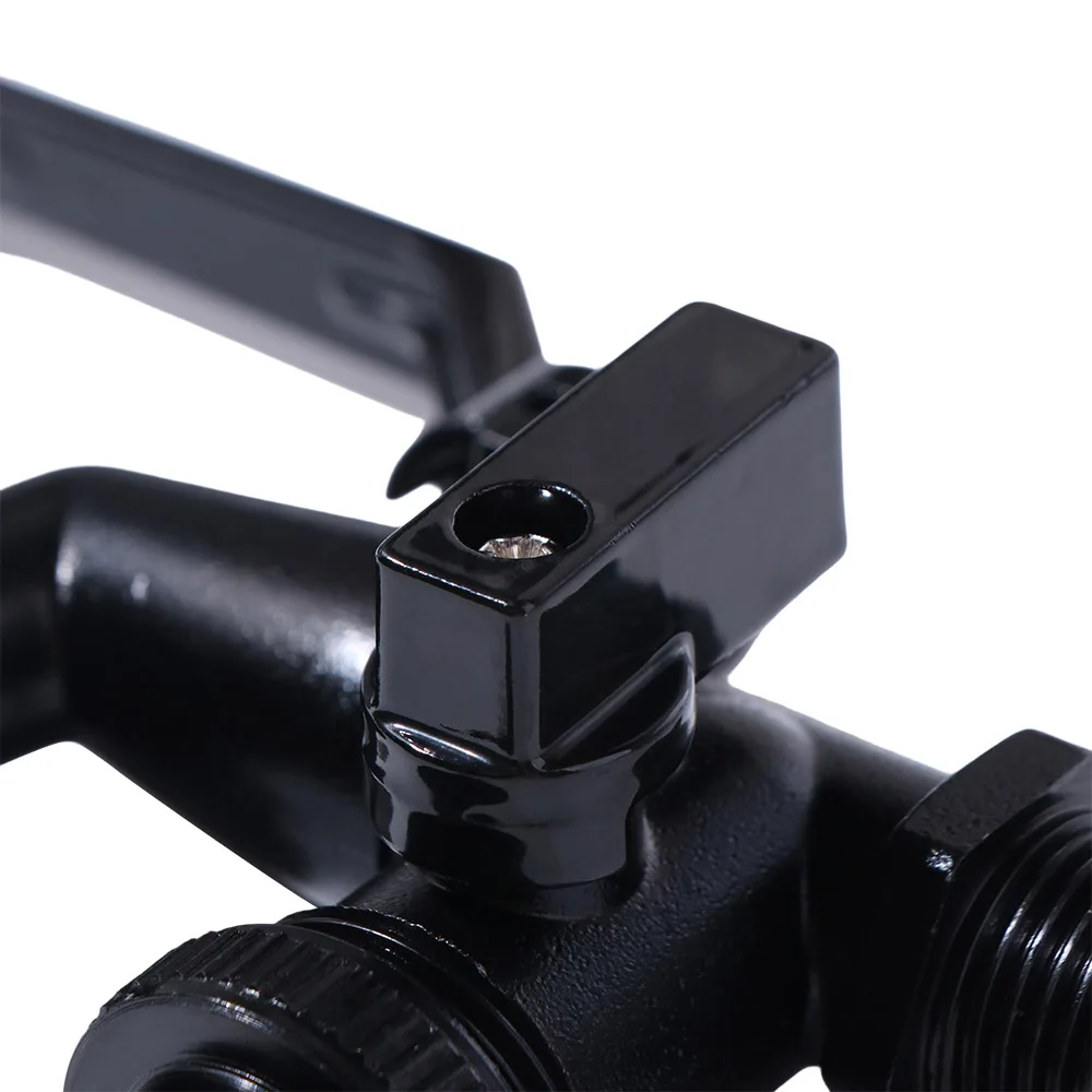 

1/2 Inch Inlet Double Outlet Faucet Black Paint Zinc Alloy Garden Faucet Corrosion Resistant Frost-Proof Bibcock Washing Machine