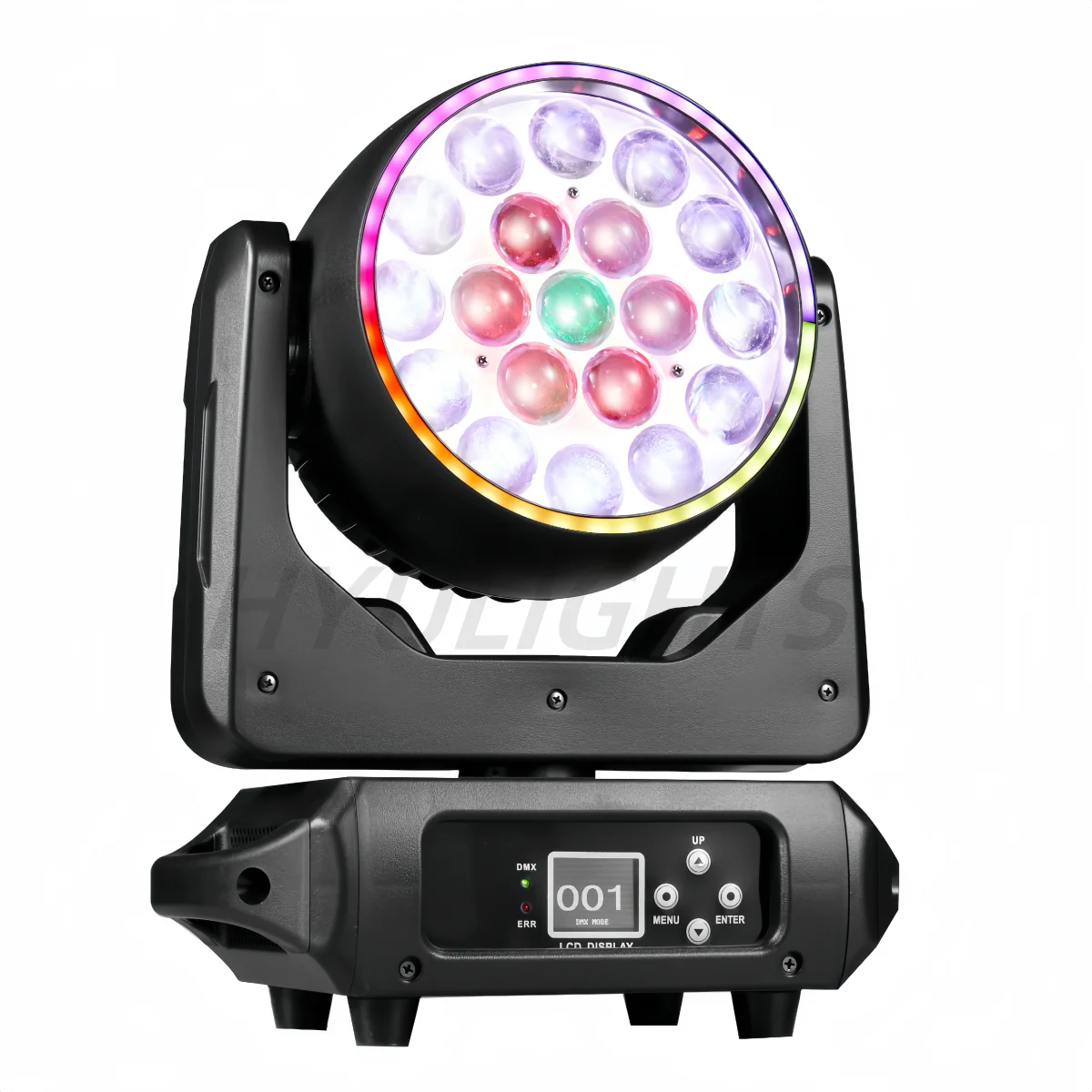 2 Stück LED 19x15W RGBW Halo-Effekt Beam Wash/Zoom Licht Professionelle DJ/Bar LED Bühnenbeleuchtung CTO DMX512 Kreissteuerung Moving Head – Detail 2