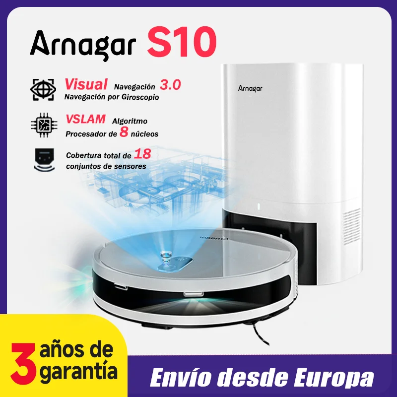 

Arnagar S10 robot aspiradora aspiradora automática 4000pa 2600mah bajo ruido app mcontrol