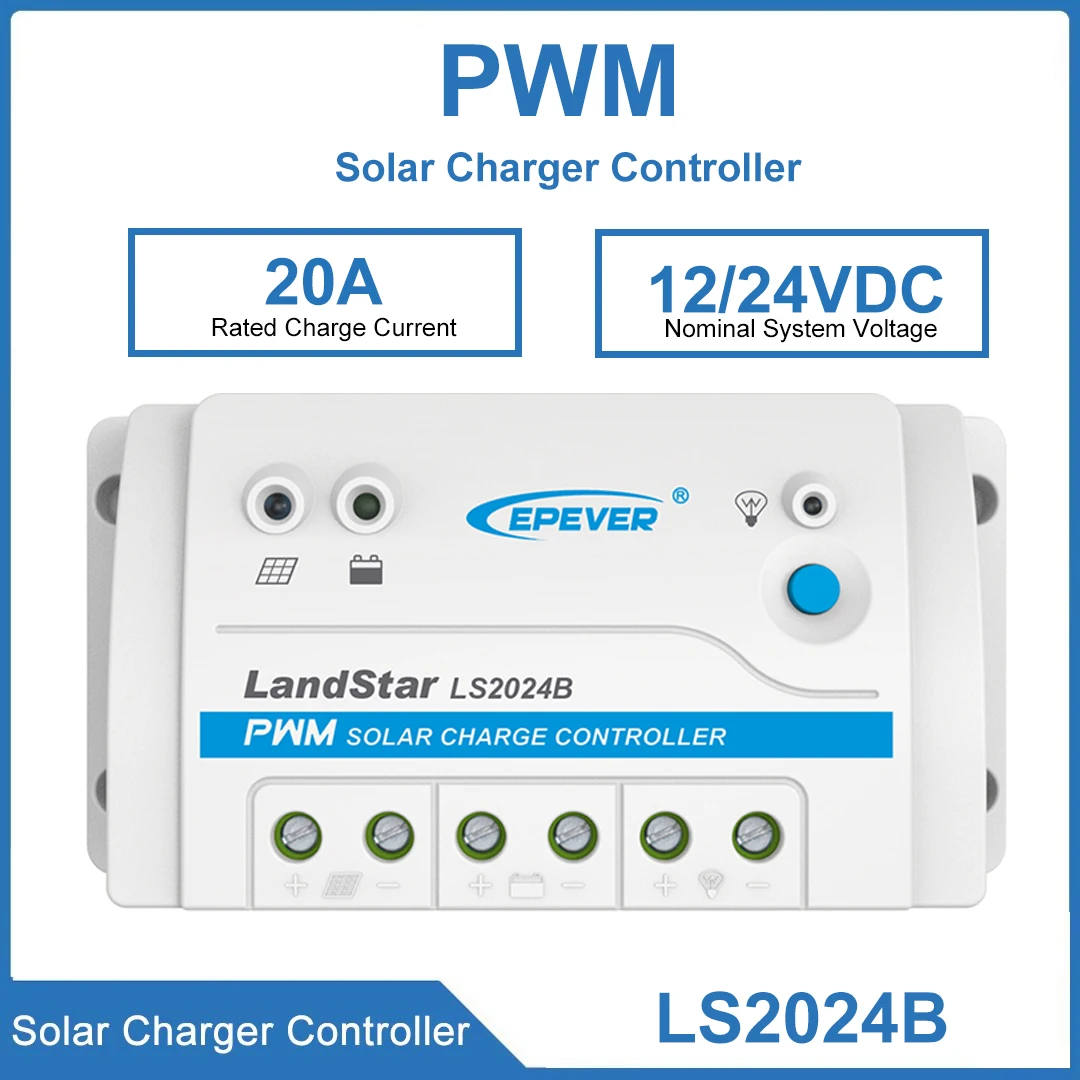 EPEVER LS2024B 20A Solar Charge Controller Max Pv Input Voltage 50V PWM Controller Multiple Load Control Methods