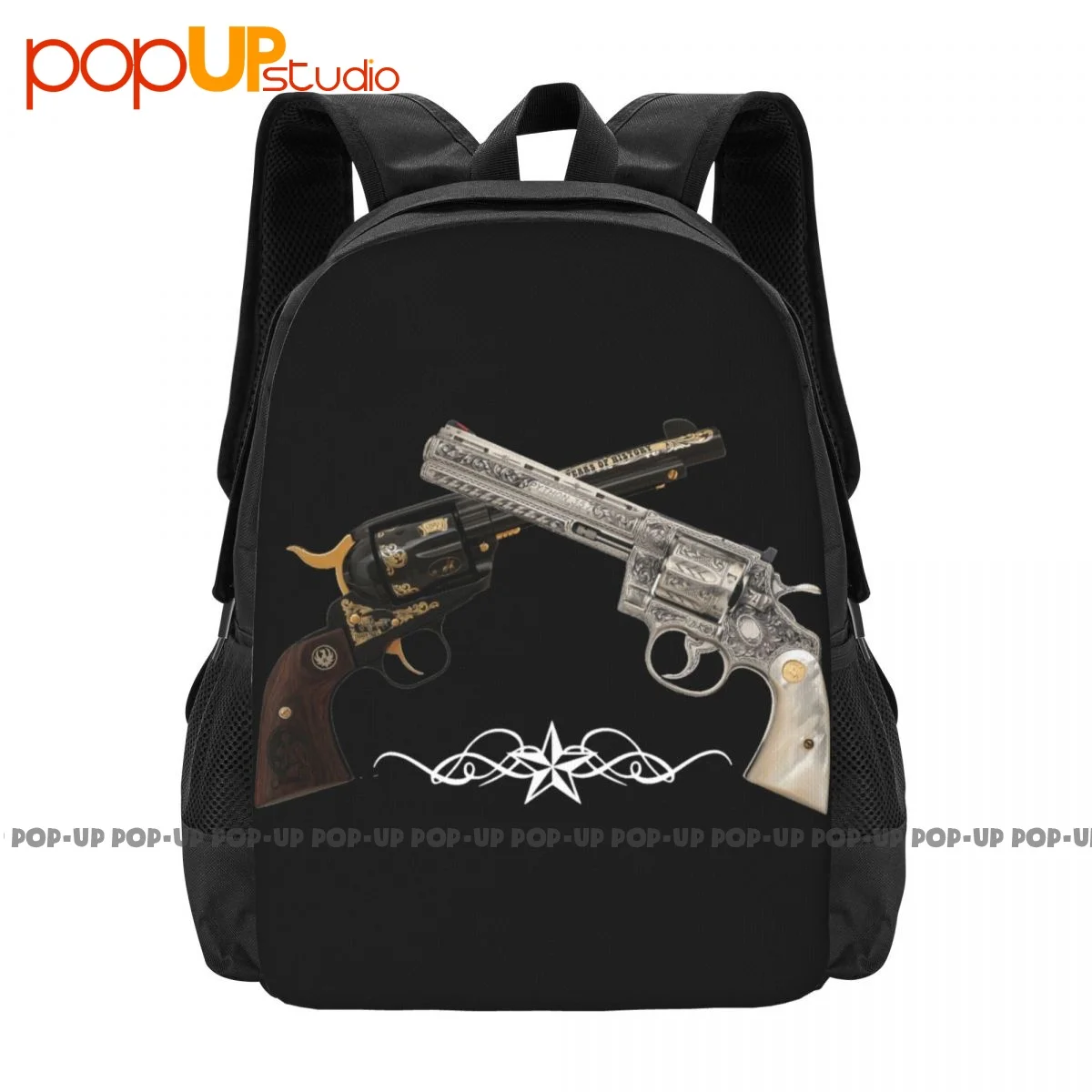 Crossed Revolvers Western Cowboy Country Guns Free Uk P&P Backpack Large Capacity Fashion Clothes Backpacks